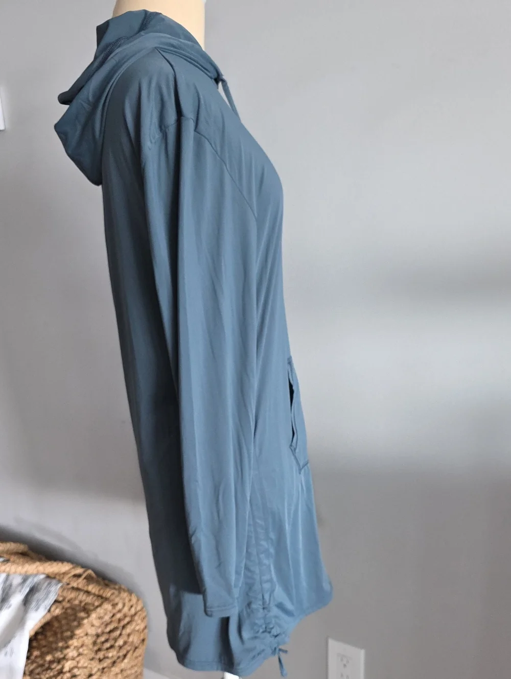 Costa Lightweight Hooded Tunic in Dusty Blue